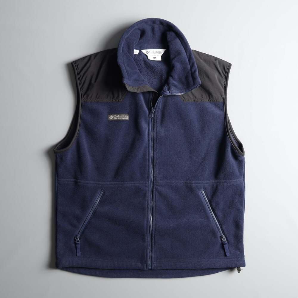 Columbia Sportswear Full Zip Fleece Sweater Vest Unisex Medium Blue Black